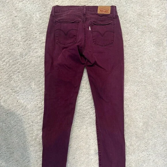 Levi’s Burgundy Super Skinny Jeans – Size 27 - Picture 3 of 4